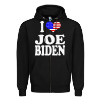 Black i love joe biden Zipper Hoodie - artisFamous