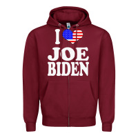 Burgundy i love joe biden Zipper Hoodie - artisFamous