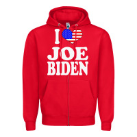 Red i love joe biden Zipper Hoodie - artisFamous