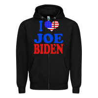 Black i love joe biden Zipper Hoodie - artisFamous