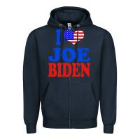 Navy i love joe biden Zipper Hoodie - artisFamous