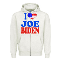Oatmeal Heather i love joe biden Zipper Hoodie - artisFamous