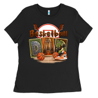 Black basketball dad Ladies Tee - FaDigitalArtStudio