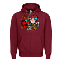 Burgundy heart  wood slice ornament Zipper Hoodie - JahusDesignShop