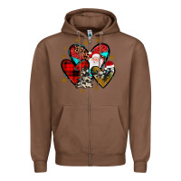 Chestnut heart  wood slice ornament Zipper Hoodie - JahusDesignShop