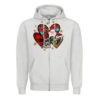 Dove Grey heart  wood slice ornament Zipper Hoodie - JahusDesignShop