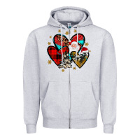 Heather Grey heart  wood slice ornament Zipper Hoodie - JahusDesignShop