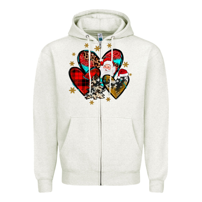 Heart  Wood Slice Ornament Zipper Hoodie by JahusDesignShop | Teevron