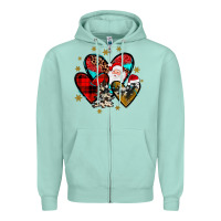 Seafoam heart  wood slice ornament Zipper Hoodie - JahusDesignShop