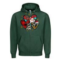 Sports Green heart  wood slice ornament Zipper Hoodie - JahusDesignShop
