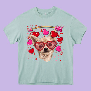 Valentine's Day  Chihuahua Heavy Core Tee Designed By Ranaportraitstore