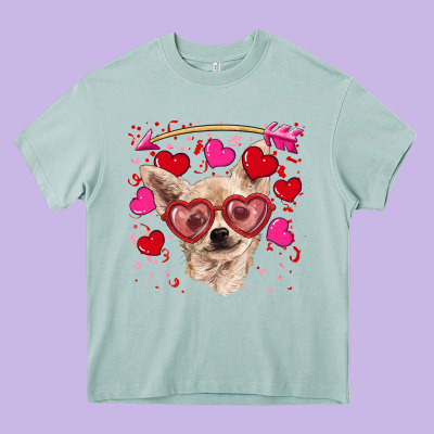 Valentine's Day  Chihuahua Heavy Core Tee Designed By Ranaportraitstore