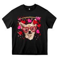 Black valentine's day  chihuahua Heavy Core Tee - RanaPortraitStore