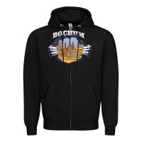 Black Bochum city Zipper Hoodie - artisFamous