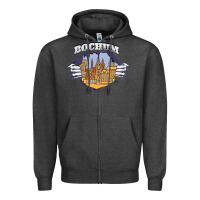 Charcoal Heather Bochum city Zipper Hoodie - artisFamous