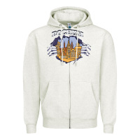 Oatmeal Heather Bochum city Zipper Hoodie - artisFamous