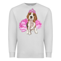 Dove Grey balerina beagle with tutu Premium Sweatshirt - RanaPortraitStore