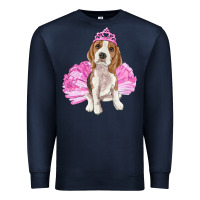 Navy balerina beagle with tutu Premium Sweatshirt - RanaPortraitStore