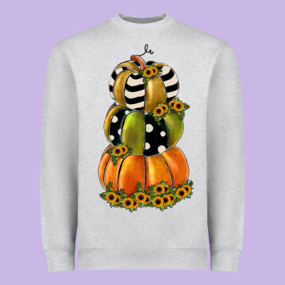 Pumpkin Polka Dot, Sunflower Heavyweight Sweatshirt Designed By Jahusdesignshop