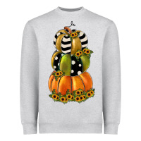 Heather Grey pumpkin polka dot, sunflower Heavyweight Sweatshirt - JahusDesignShop