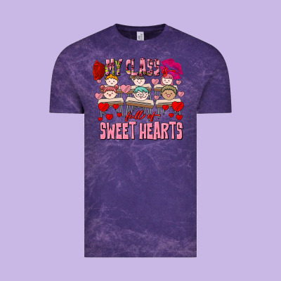 Valentine's Day My Class Is Full Of Sweet Hearts Vintage Tee Designed By Fadigitalartstudio