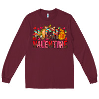 Burgundy Nach Valentine Long Sleeve Tee - CowhideDigitalArt