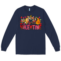 Navy Nach Valentine Long Sleeve Tee - CowhideDigitalArt