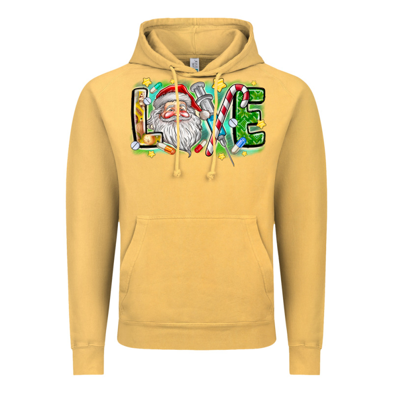 Love Santa Vintage Hoodie by CowhideDigitalArt | Teevron