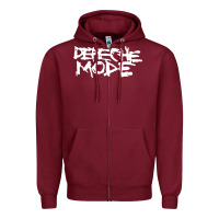 Burgundy depeche mode Zipper Hoodie - artisFamous