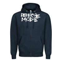 Navy depeche mode Zipper Hoodie - artisFamous