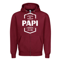 Burgundy Papi Genuine Zipper Hoodie - artisFamous