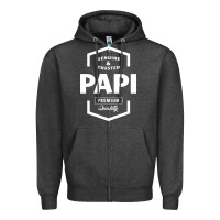 Charcoal Heather Papi Genuine Zipper Hoodie - artisFamous