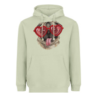 Matcha pug with love glasses Heavyweight Hoodie - RanaPortraitStore