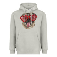 Moon Dust pug with love glasses Heavyweight Hoodie - RanaPortraitStore