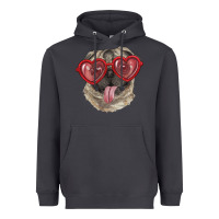 Smoke pug with love glasses Heavyweight Hoodie - RanaPortraitStore