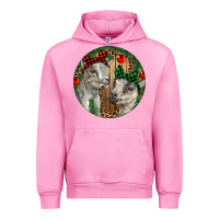 Fuchsia Pink Baby Goats Christmas Urban Hoodie - RanaPortraitStore