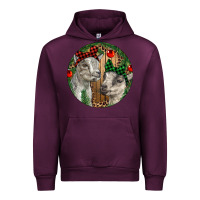Mauve Wine Baby Goats Christmas Urban Hoodie - RanaPortraitStore