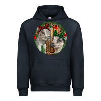 Navy Baby Goats Christmas Urban Hoodie - RanaPortraitStore