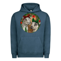 Pigment Midnight Navy Baby Goats Christmas Urban Hoodie - RanaPortraitStore