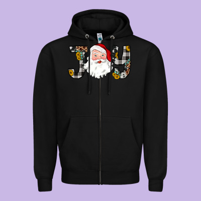 Joy Santa Zipper Hoodie Designed By Jahusdesignshop