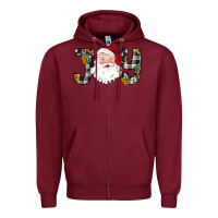Burgundy joy santa Zipper Hoodie - JahusDesignShop