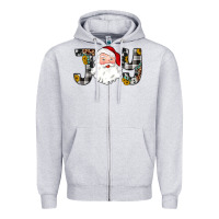 Heather Grey joy santa Zipper Hoodie - JahusDesignShop