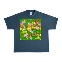 Midnight Navy farm life seamless pattern Urban Heavy Tee - FaDigitalArtStudio