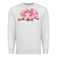 Oatmeal Heather balerina baby pig with tutu Premium Sweatshirt - RanaPortraitStore