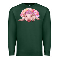 Sports Green balerina baby pig with tutu Premium Sweatshirt - RanaPortraitStore