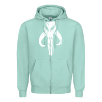 Seafoam mandorian skull Zipper Hoodie - artisFamous