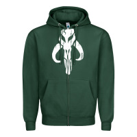 Sports Green mandorian skull Zipper Hoodie - artisFamous