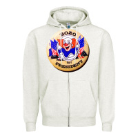 Oatmeal Heather bozo for president Zipper Hoodie - artisFamous