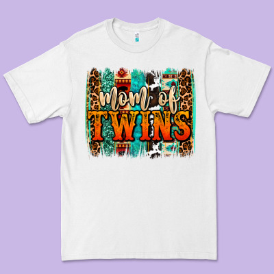 Mom Of Twins Western Brushstroke Premium Tee Designed By Oliviacreatesart
