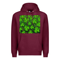 Burgundy shamrock and plaid Premium Hoodie - RanaPortraitStore